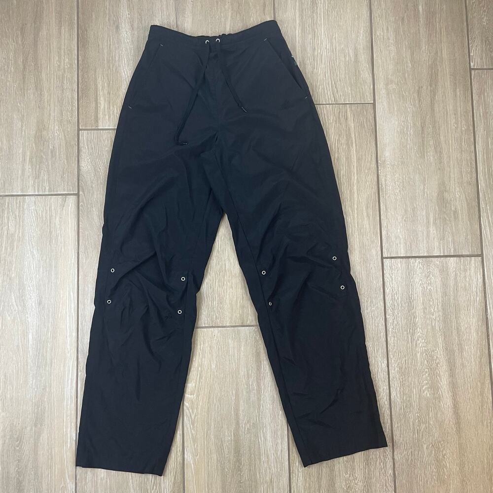 Vintage 00s Adidas Nylon Track Pants Womens S Black Utility Y2K Streetwear